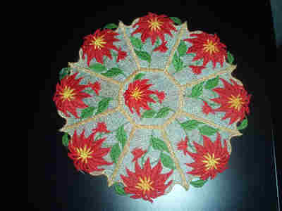 144 Christmas FSL Coaster Doily & Bowl Set Embroidery Design Project 144 Christmas FSL Coaster Doily & Bowl Set Embroidery Design Project