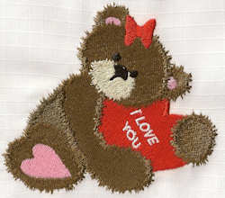 I Love You Bear 305 Embroidery Design I Love You Bear 305 Embroidery Design
