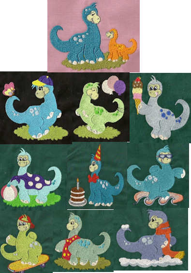 46 Dino Embroidered Dinosaur 46 Dino Embroidered Dinosaur