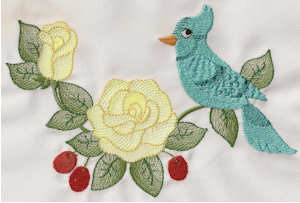 B1 Flowers And Birds Embroidery Design