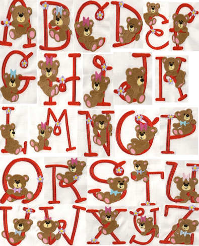 Bear Alphabet Embroidery Designs Bear Alphabet Embroidery Designs
