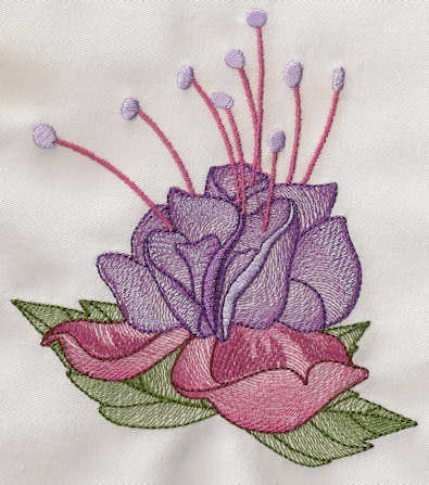 Exotic Flower Embroidery Design For Mylar Embroidery