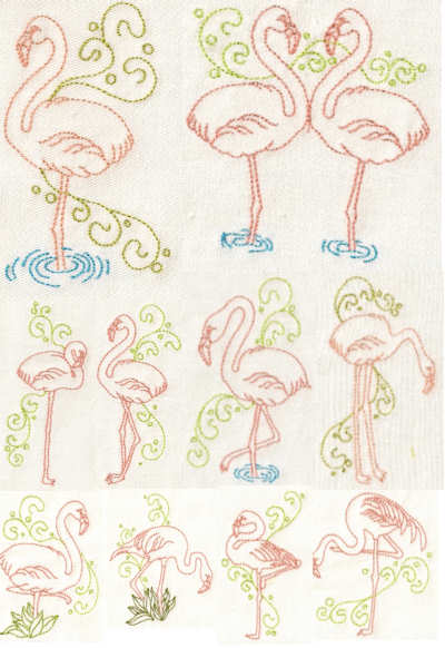 Flamingos Embroidery Designs Flamingos Embroidery Designs