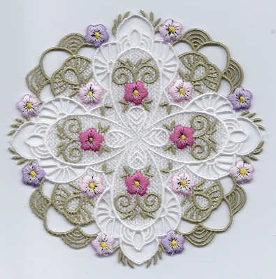 FSL Spring Doily Embroidery Design FSL Spring Doily Embroidery Design