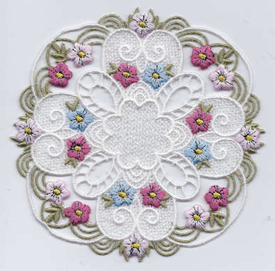 FSL Spring Doily Embroidery Design FSL Spring Doily Embroidery Design