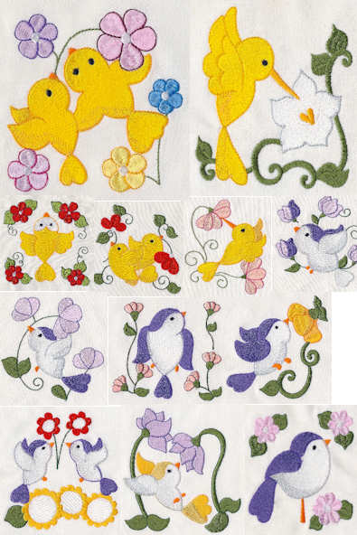 Little Birdie and flowers Embroidery Designs Little Birdie and flowers Embroidery Designs