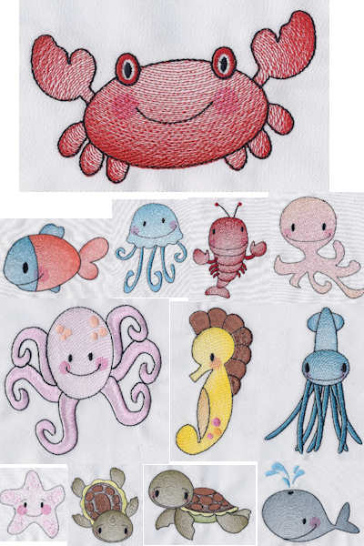 SL1Sea Life Embroidery Designs SL1Sea Life Embroidery Designs