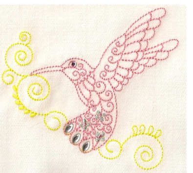 Shiny Humming Birds Embroidery Designs