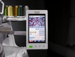 Baby Lock embroidery machine touch screen system.