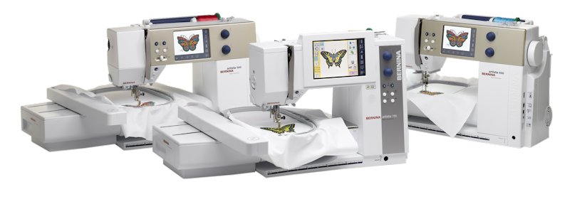 Bernina Artista sewing machines and embroidery machines.