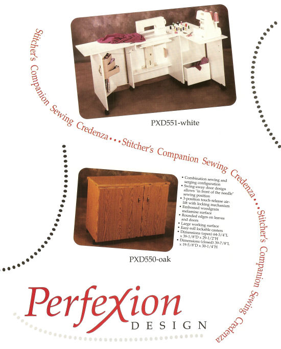 Perfexion sewing Furniture and Sewing machine cabinets.