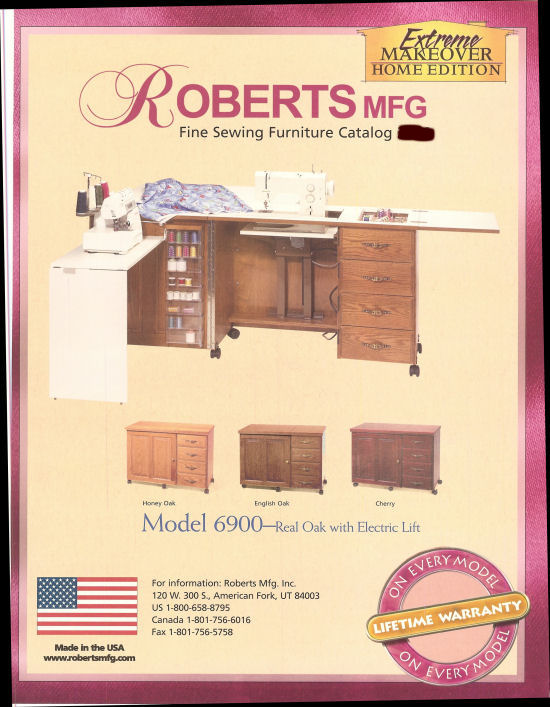 Roberts Sewing machine cabinets and sewing furniture.