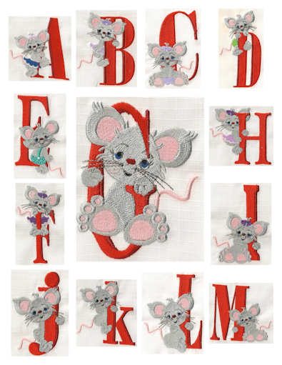Snuffles Alphabet embroidery designs