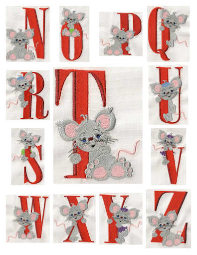 Snuffles Alphabet embroidery design 2