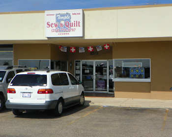 Temple Sew and quilt store front.