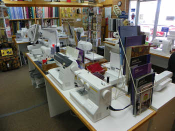 Temple Sew And Quilt Store machine display area pic