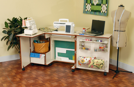 Kangaroo sewing machine cabinets and sewing furniture.